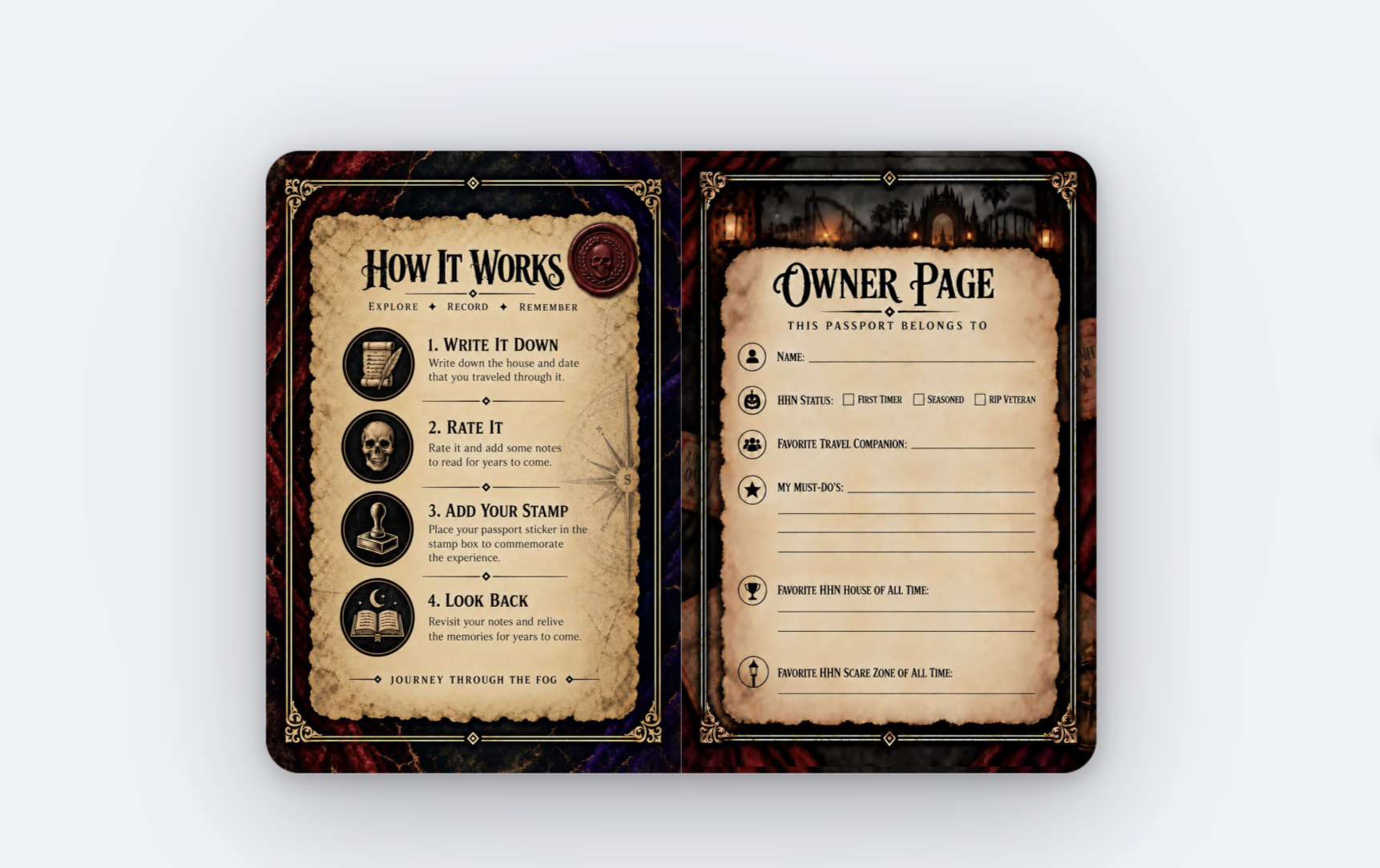 Passport page spread 1 of 6: How it Works | Owner's Page